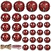Winlyn 30 Pcs Burgundy Jingle Bells with Star Cutouts Christmas Metal Sleigh Bells Rustic Craft Bells for Christmas Tree Wreath Garland Ornaments Holiday DIY Decorations Assorted Sizes 1.6