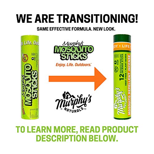Murphy's Mosquito Sticks | Plant Based DEET Free Insect Repellent Incense Sticks | Bamboo Infused w/Citronella, Lemongrass & Rosemary | 12 Sticks per Tube - Thumbnail 3