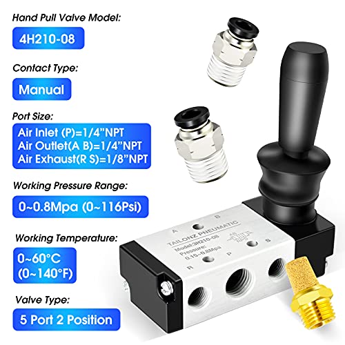 Vanne Régulation Débit D'Air – Raccord Instantané 6mm – Pour Circuits Pneumatiques – Réglage Précision Débit – Pack De 5 - 6