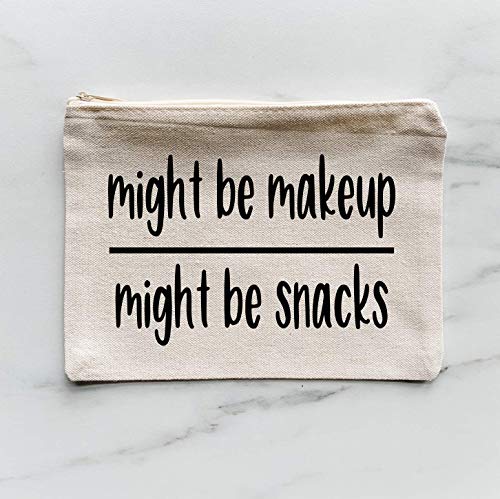 Might Be Makeup Might Be Snacks Large Zipper Canvas Makeup Cosmetics Bag Shefinds
