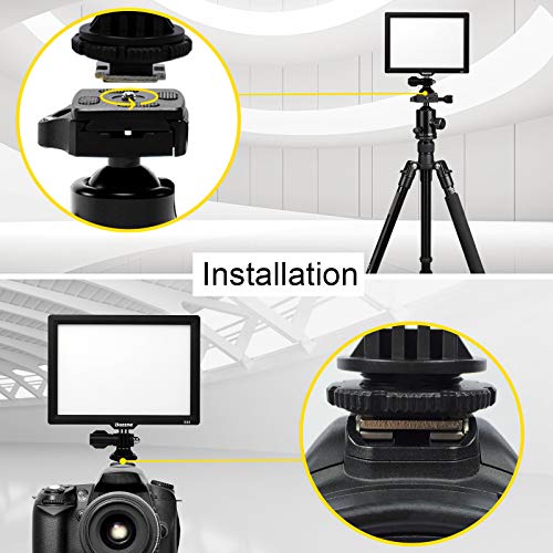 Bi-Color LED Video Light Panel, CRI95 Dimmable 1%-100% Photography Rig Lighting on Camera Camcorder YouTube Video Photo Shooting 3200K-5600K with Battery