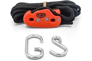 Tie Boss - 1/4 Inch, Medium Duty, (150 lbs Working Load Limit), Weather Resistant, Tie Down, Rope Tightening System, (w/15 ft Rope) (Pack of 1) (Orange)
