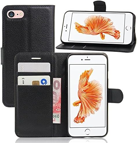 PHöN Black Carry-All Magnetic Closure PU Leather Case with Card Slots and Stand Holder for Apple iPhone 7