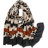 Hophor Boho Cotton Scarf for Women Lightweight Floral Fashion Flower Scarves Cotton Shawl Wrap