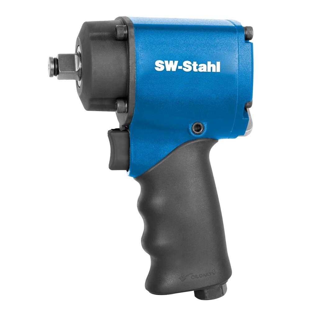 SW-Stahl S3285 Compressed Air Wrench, 1/2 Inch Square, 1200 Nm Max Release Torque, Workshop Tool, Extra Short