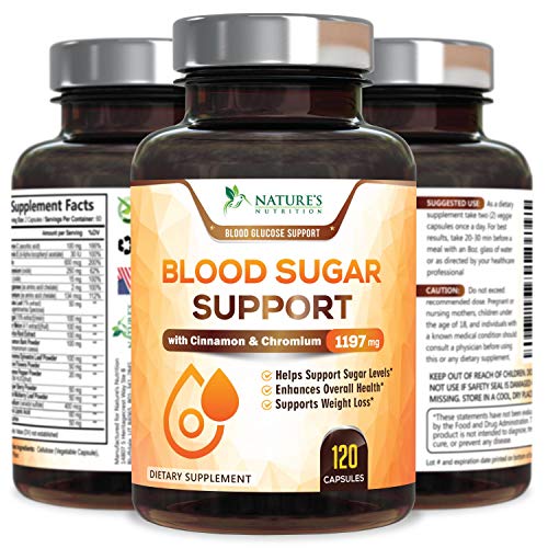 Blood Sugar Support Supplement Highest Potency Glucose Levels Control 2000mg - Natural Insulin Stabilizer - Made in USA - Best Vegan Complex w/Cinnamon, Alpha Lipoic Acid & Chromium - 120 Capsules