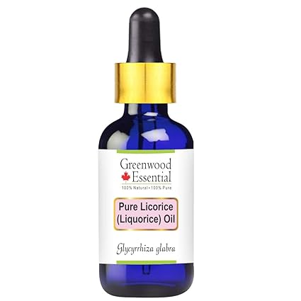 Greenwood Essential Pure Liquorice (Liquorice) Oil (Glycyrrhiza Glabra) with Glass Dropper 100% Natural Therapeutic Grade for Personal Care, 30 ml