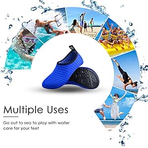 Jiamus Schwimmschuhe Damen Herren Strandschuhe Surfschuhe Aquaschuhe Barfuß Badeschuhe Wasserschuhe für Wassersport Beach Pool Surfen Yoga,M(39/40EU Herstellergröße 40/41) 7 Schnorchelmasken 51AjWaIv0yL. SS300 Obermaterial: Neoprene.PERFEKTES MATERIAL: 92% Polyester + 8% Elasthan. Atmungsaktive ultraleichte Stoffe mit feinem Stretch an der Oberseite, flexibel und bequem. Der glatte Hals verhindert ein Scheuern beim Tragen unserer Wasserschuhe. FUSSSICHERHEIT - Tragbare und hochwertige Gummisohle, die Ihre Füße vor Verletzungen durch scharfe Gegenstände schützt. Mit einer ergonomisch geformten, stoßdämpfenden Ausführung
Innenmaterial: Textil.Bequem, atmungsaktiv und elastisch. Leicht zu reinigen,Die Schuhe trockenen in der Sonne sehr schnell.
Sohle: Gummi.Sohle aus ist rutschfestes. Die Leistung, ist hervorragend.So können Sie Trost im Wasser, Turnhalle und am Strand spielen. Weich und flexibel.