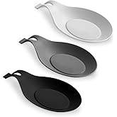Jeukwud 3 Pack Silicone Spoon Rest for Stove Top, Silicone Spoon Holder for Kitchen Counter, Silicone Spoon Holder for Stove 