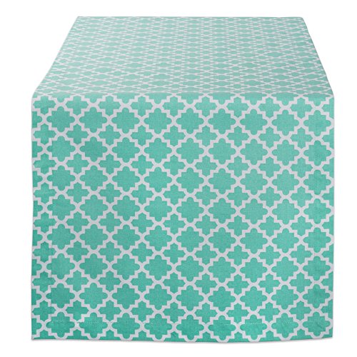DII Lattice Tabletop Collection, Table Runner, 14x108, Aqua