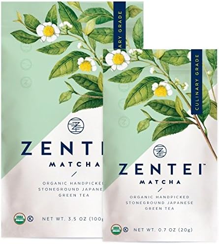 ZENTEI | Matcha Green Tea Powder | Organic Culinary Grade from Japan | Best for Lattes, Smoothies and Baked Goods | 20g Starter Bag [10 Servings]