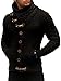 Leif Nelson Men's Knitted Turtleneck Jacket - Winter Cardigan Sweaters for Men Black