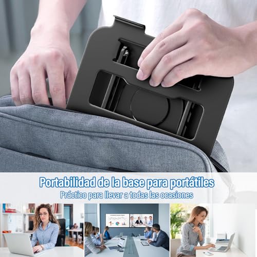 KIROGILY Soporte para Laptop Acero Carbono, Base para Laptop Plegable Estable Antideslizante y Portátil, Enfriadora para Laptop Stand con Base Giratoria de 360° y Altura Ajustable, PC/Tabletas