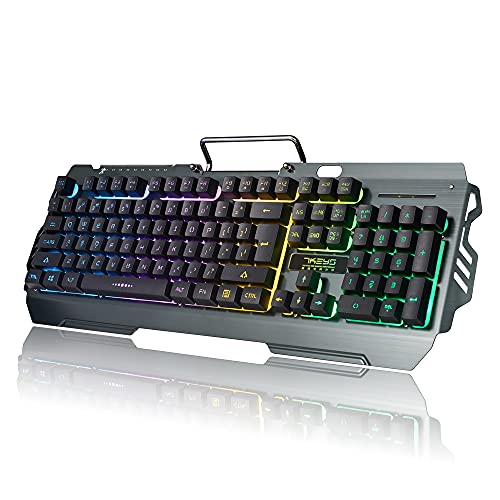 7KEYS Membrane Light up Gaming Keyboard for PC MAC Laptop (104Keys