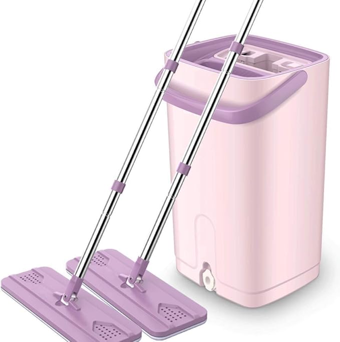 Fregona giratoria de lujo de acero inoxidable con 4 cabezales de