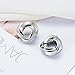 Mytys Big Silver Earrings for Girls Matte Brushed Circle Cross Women's Jewelry Earrings Studs