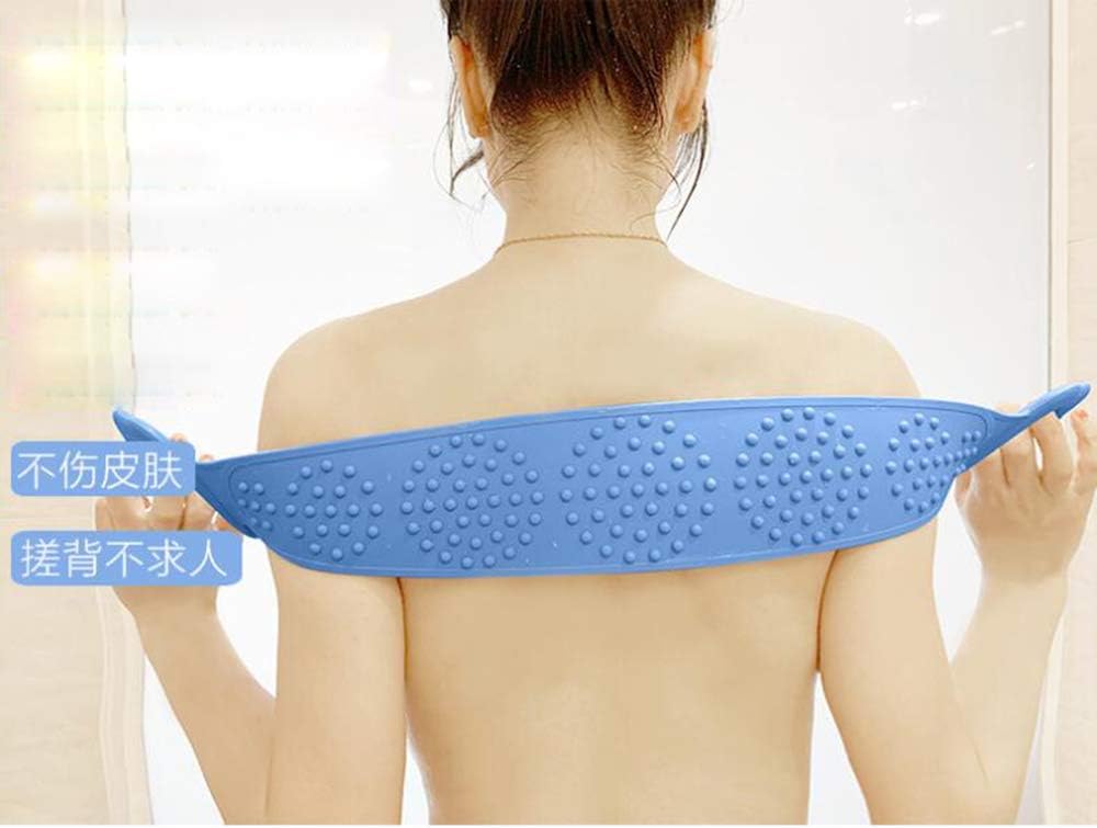 QIXIN Silicone Bath Brush, Long Brush (with Hair), Back Brush, Bath Brush, Bath Towel, Shower Gel Brush (Yellow): Kitchen & Dining