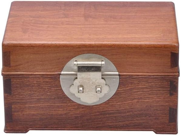 Caja de joyería de madera antigua de la caja del tesoro cosmética caja de almacenamiento de