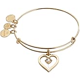 Alex and Ani Crystal in Heart Charm Bangle Bracelet