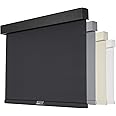 Persilux Cordless Blackout Roller Shades for Windows, Free-Stop With Valance, Thermal Insulated Fabric Blinds, UV Protection for Home and Bedroom (Black, 15" W x 64" H)