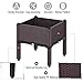 SUNVIVI OUTDOOR Plastic Raised Garden Bed Elevated Planter Box Kit Rattan Pattern with Self-Watering Design and Compact Footprint, Perfect for Flowers Vegetables and Herbsthumb 2