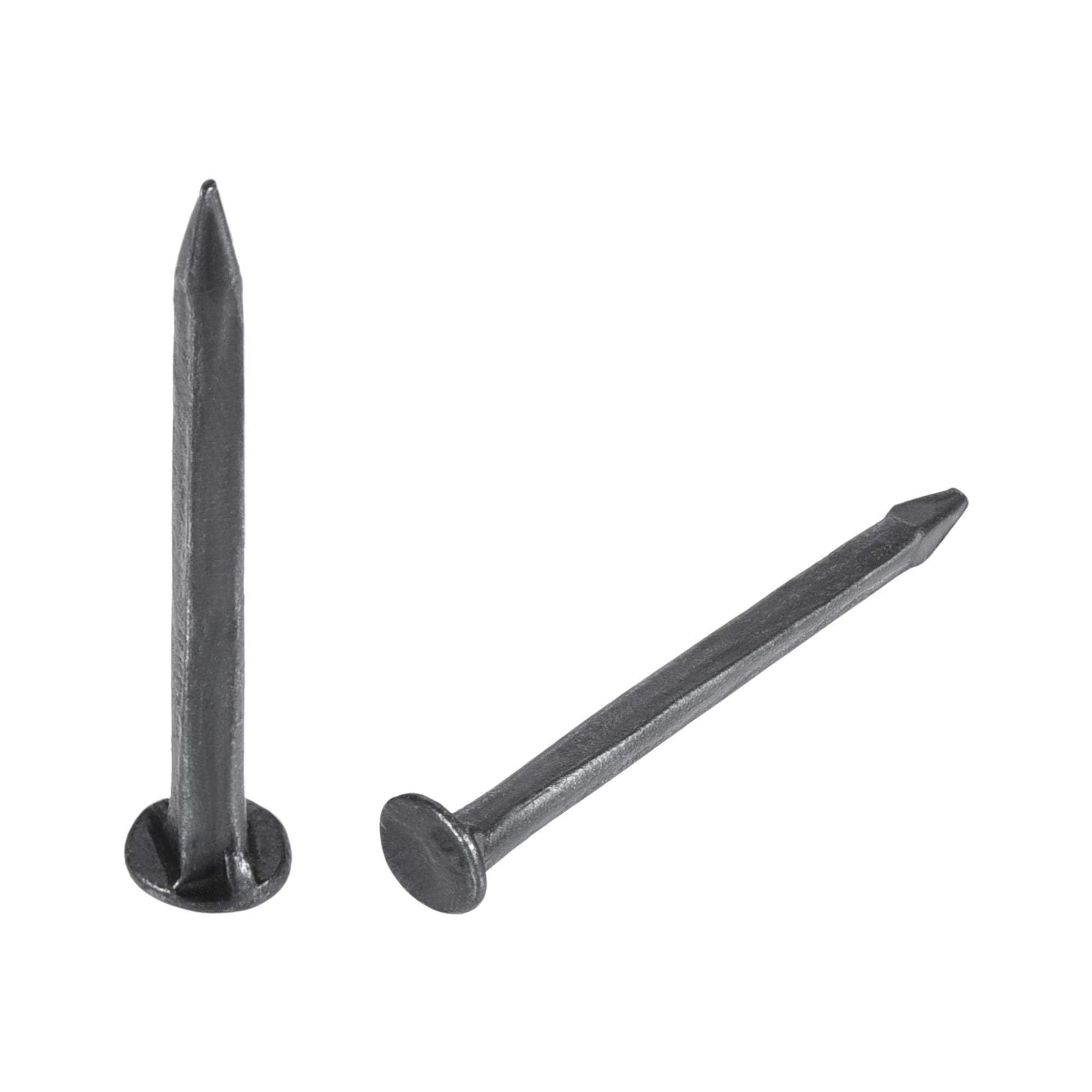 TOP-VIGOR 500Pcs Hardware Nails, 4.8mmx25mm Shoe Repair Nails, Wall Pins Tacks Nails for Woodworking, Panel Pins for Shoes Replacement, Hanging Picture, Frame, Furniture, Construction, Black