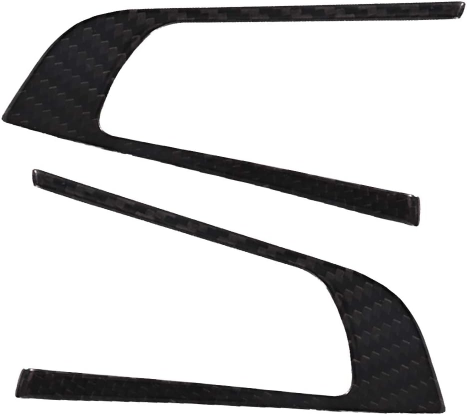 Suuonee Steering Wheel Decoration,2Pcs Carbon Fiber Steering Wheel Button Decoration Frame Cover Trim for Alfa Romeo Giulia