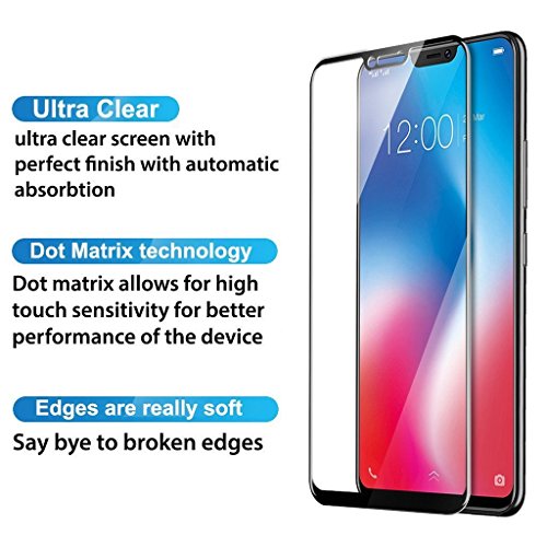 JGDWORLD Full Edge to Edge Screen cuverage 6D Tempered Glass for Vivo V9 (2018)-Black (Pack of 1)