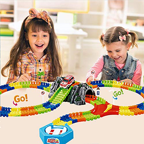 image for BooTaa Dinosaur Track, 144 Piece Race Car Tracks Set,Jurassic World To