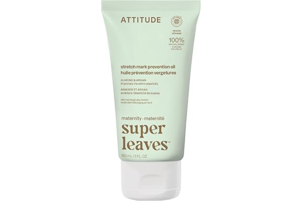 ATTITUDE Pregnancy Stretch Mark Oil, Made in Canada, EWG Verified, Dermatologically Tested, Plant and Mineral-Based, Vegan Ma