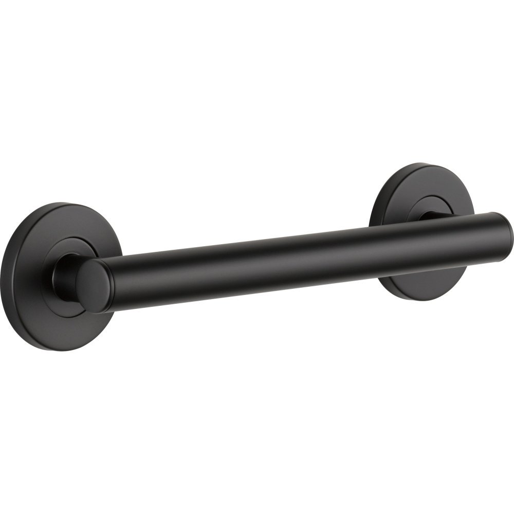 Delta Contemporary (1-Pack) 12' Shower Grab Bar ADA Compliant Matte Black 450 lb Capacity Bathroom Safety Handle for Shower, Bathtub | Wall Mounted Balance Assist, Handicap Grip 41812-BL Image