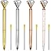 Bememo 4 Pieces Big Crystal Diamond Pen Metal Ballpoint Pen Black Ink and 4 Pieces Ballpoint Pen Refills