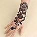 LEFINIS Bridal Black Flower Gothic Victorian Lace Vampire Vintage Women Handmade Bridal Bracelet Ring Set