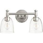 Quorum 5122-2-265 Transitional Two Light Vanity from Rossington Collection in Pewter, Nickel, Silver Finish,