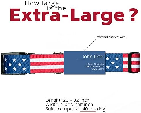 American Flag Dog Collar in 5 Different Sizes Classic (X-Large)