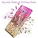 HATOSHI Samsung Galaxy Note 9 Case with Screen Protector [1 Pack], Girls Women, Liquid Glitter Sparkle Bling Clear Cute Protective Phone Cover for Galaxy Note 9 -Pink/Gold
