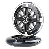 Kutrick 120mm LED Light Up Scooter Wheels 120mm Replacement Pair with Bearing for All Mini Kick Scooter with 120mm Wheels Such Micro Globber