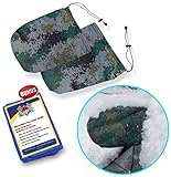 SnowOFF Camouflage Car Side Mirror Snow Covers Set – Protect Auto Exterior Rear View Mirrors from Snow Ice Frost – BONUS Cloth – Automotive Door Armor - Fit Cars, CRVs some SUV - Like Windshield Cover