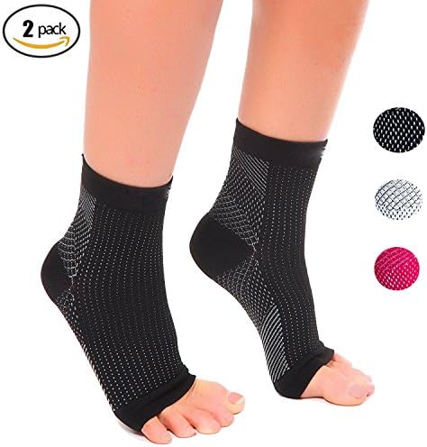 Plantar Fasciitis Socks (2 pairs) Feet &amp;Heel Pain Relief for men, women, nurses, maternity, pregnancy Ankle Brace &amp; Arch Support (Black, S/M)