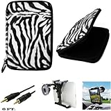 Animal Fur Design Cube Case with Interior Mesh Pocket For Lenovo Ideapad A1 7-Inch Tab Android Tablet + Includes a 3.5mm Stereo Audio Cable (6 feet) + Includes Size Adjustable Windshield Mount Complete 360 Degrees Rotation