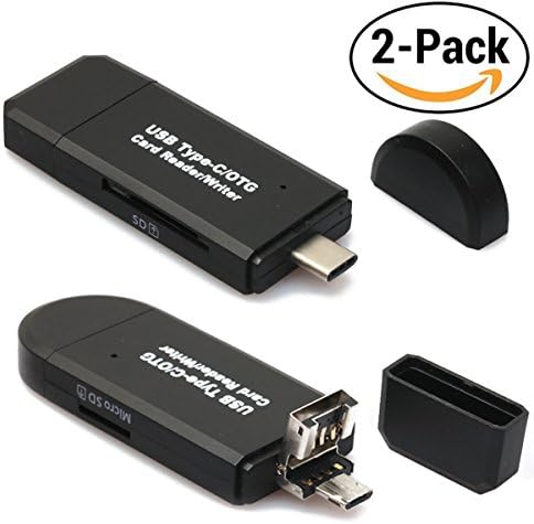 Two Card Readers, ashina USB Type C Card Reader 3 in 1 USB + Type C + Micro USB Combo to Slot TF SD Card Reader with OTG for Macbook Windows Computer Google Tablet Androida