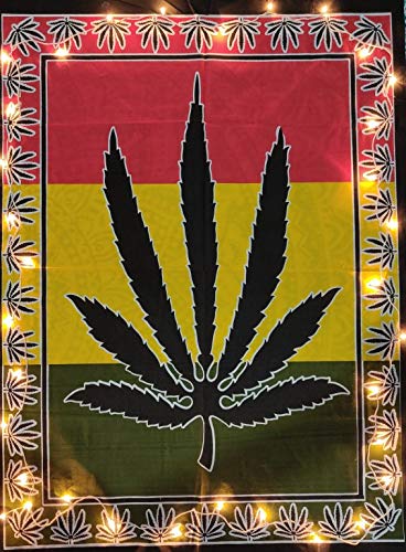 ICC Weed Tapestry Wall Hanging Marijuana Cannabis leaf Poster Hippie Decor Pot Flag Dorm Collage Color Me Weed Bohemian psychedelic Small Hippie Rasta Ganja Tapestries 30 x 40 inches Multi