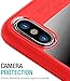TOZO for iPhone X Case Soft Grip Matte Finish TPU + PC Clear Hard Back Panel Hybrid PC+TPU -Protect Cover Shock Absorption Back Transparent Bumper for iPhone 10 / X Red Edge