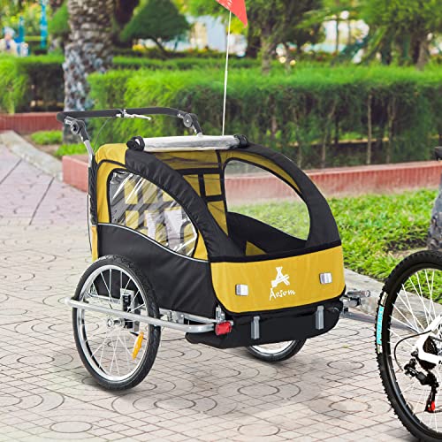Aosom Elite 360 Swivel Bike Trailer for Kids Double Child TwoWheel