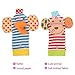 FunsLane 8 Packs Baby Rattle, Baby Wrist Rattles and Foot Finder Socks Set, Educational Development Soft Animal Toy Shower Gift with Monkey, Elephant, Puppy and Piggy