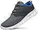 TSLA Men's Sports Running Shoes, Lightweight Breathable Walking Casual Sneakers, Performance Gym Training Athletic Shoes, Lightweight Shoes Dark Grey & Blue, 11