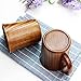 NAOAO Solid Jujube Mug Wooden Coffee Beer Mugs Wood Cup Handmade Tea Cup With Handle Set of 2 (9 cm 10 cm / 3.5 inch 3.9 inch)