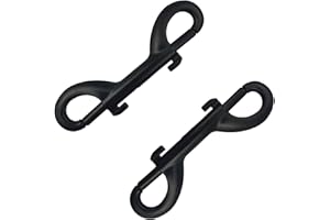 2Pcs 3.5-inch Double Ended Snap Hooks, Black Heavy Duty Double-Ended Bolt Snap Hook Double Sided Clip Zinc Alloy Metal Trigger Clip Snap Hook for Chain Latch Dog Leash Pet Feed Bucket, SATONBEYI