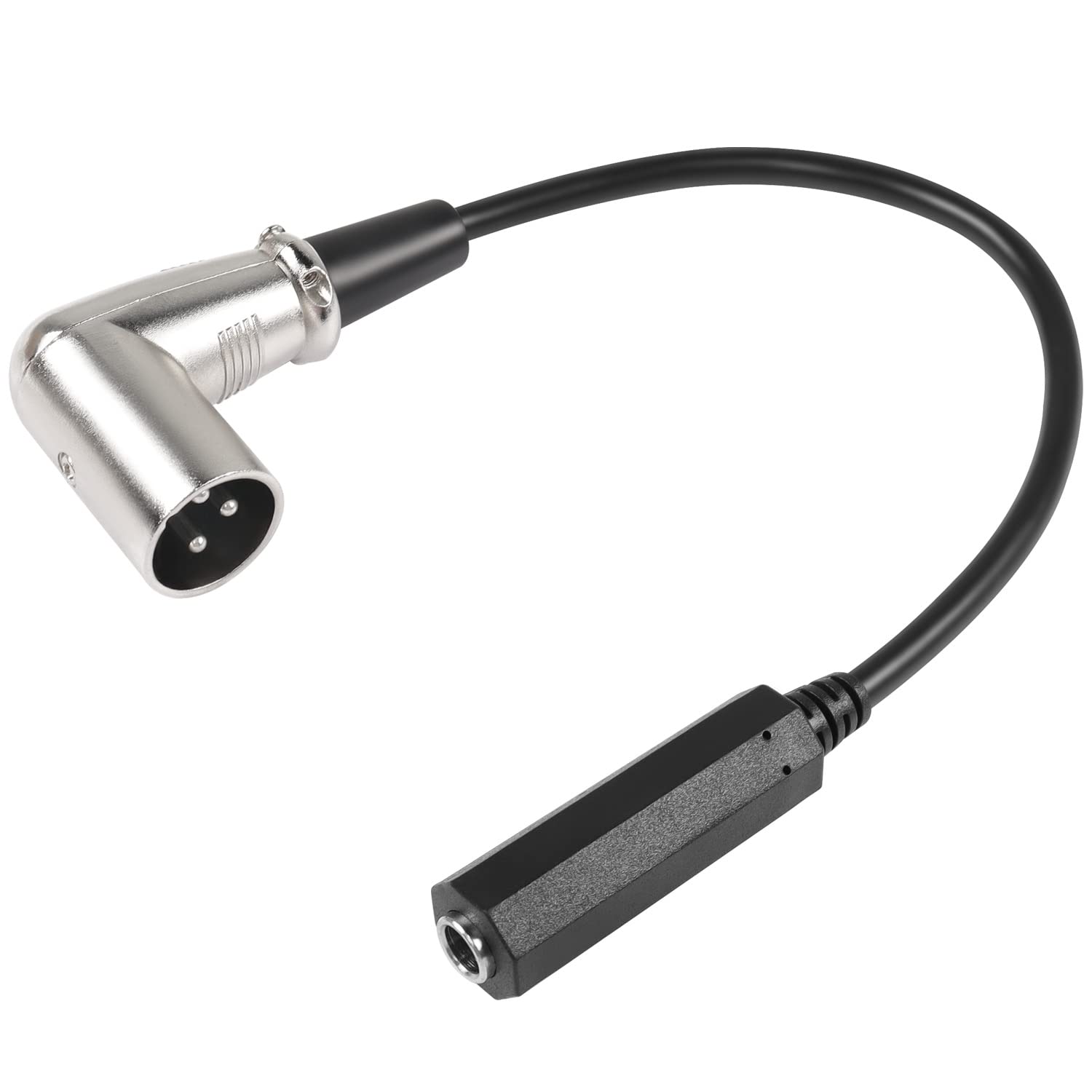 QIANRENON 90° Angle XLR to 6.35mm Balanced Cable 3 Pin XLR Right Angle Male to TRS 1/4 6.35mm Stereo Jack Headphone Cable, for Mixer Microphone Amplifier, 30cm/11.8in