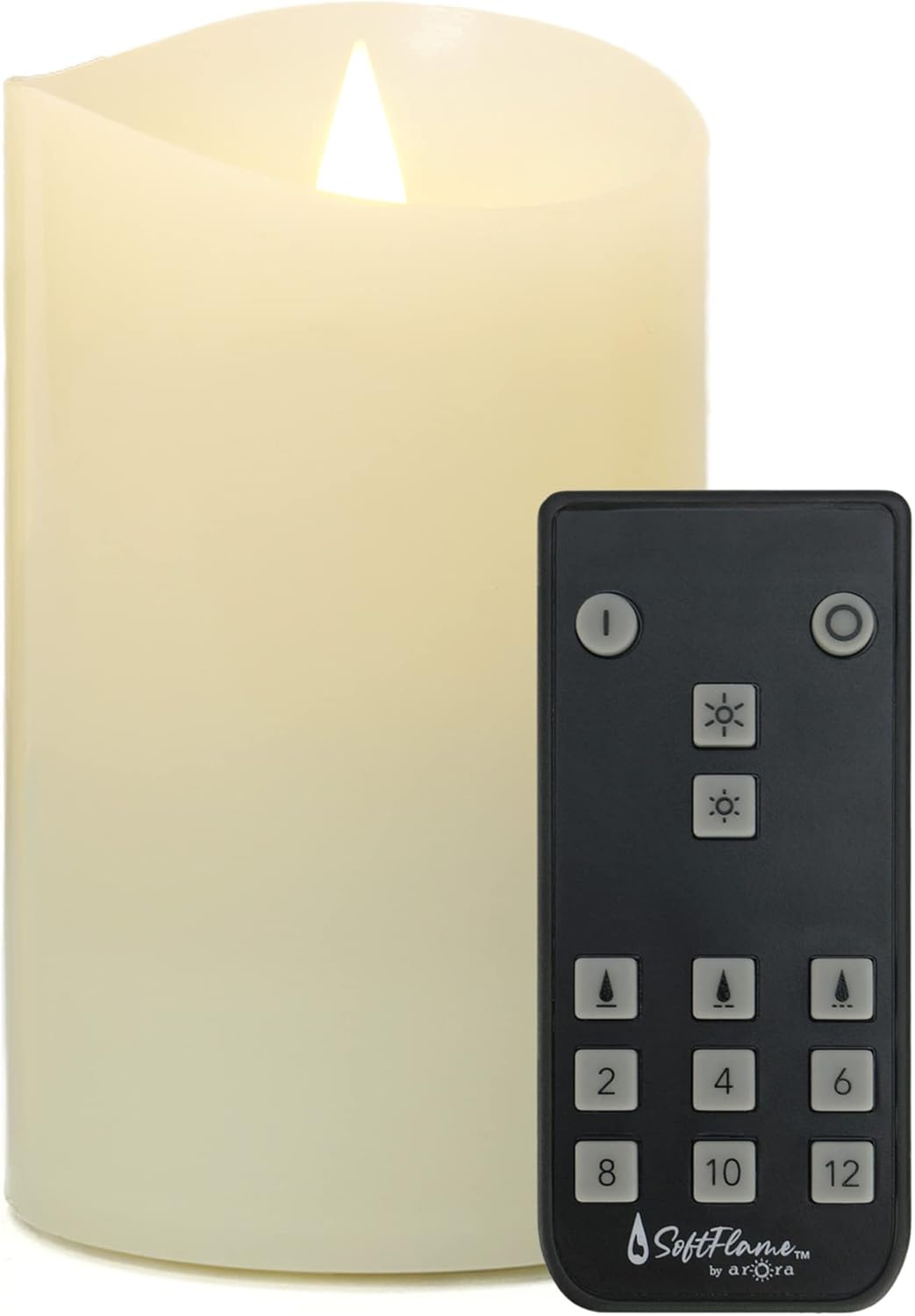 Lighting - SOFTFLAME Flameless LED Candles with Remote Control, Flickering 3D Moving Flame Battery Operated Candles in Real Wax Shell for Indoor Use, Home decor Ivory 3 X 5